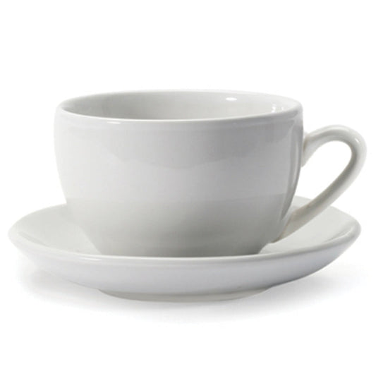 Danesco | Jumbo Cup & Saucer Set, 18 oz, White