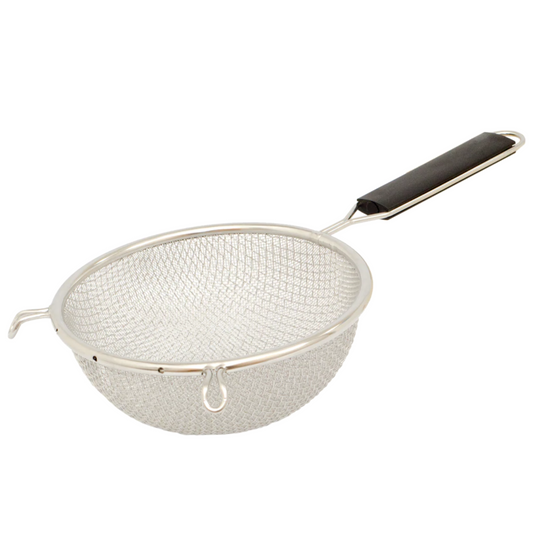 Browne | Double Mesh Fine Strainer, 10.25", Stainless Steel w Plastic Handle