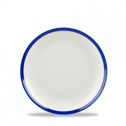 Churchill | Retro Blue Small Coupe Plate, 6 7/16", White/Blue (12-pack)