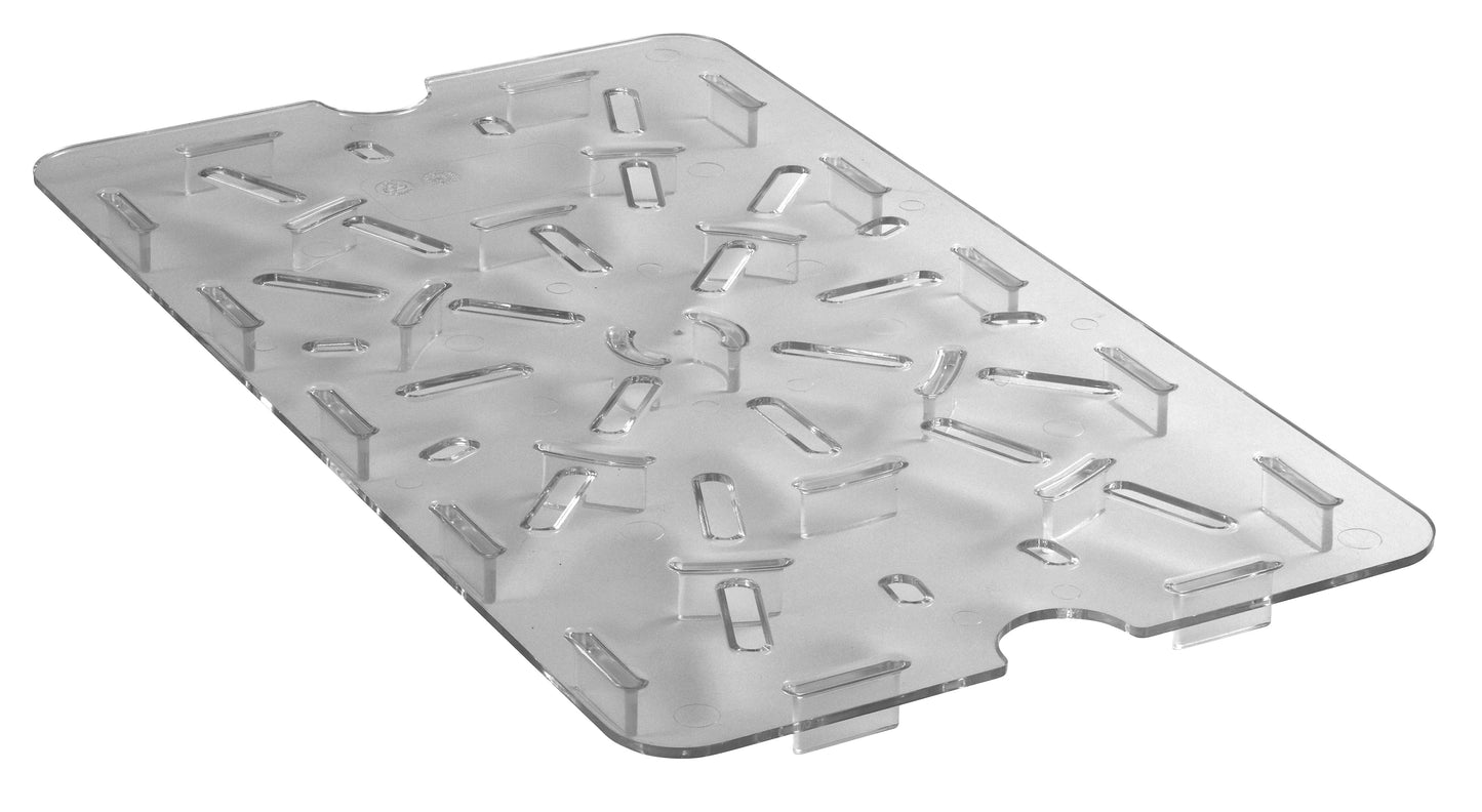 Cambro | Égouttoir pour boîte de rangement Camwear, pleine grandeur, transparent