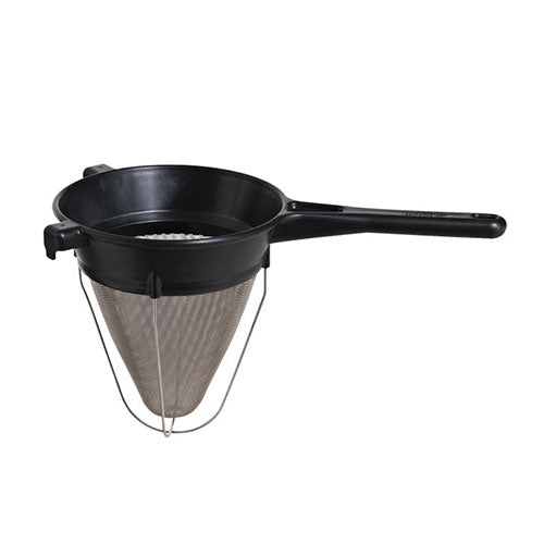 Matfer Bourgeat | Exoglass Bouillon Strainer/Chinois, 8", Black Exoglass/Stainless Steel