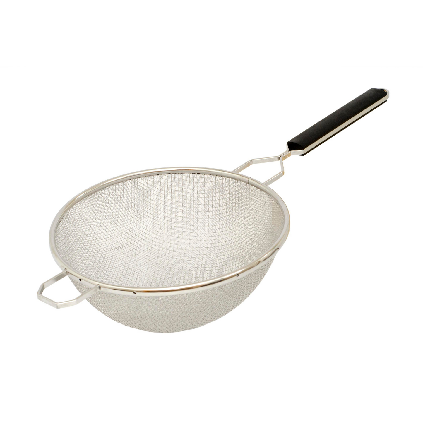 Browne | Single Mesh Medium Strainer, 8", Stainless Steel w Plastic Handle