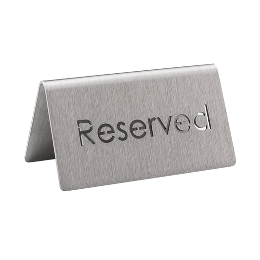 Service Ideas | Laser Cut ID Table Tent, Reserved, Stainless Steel