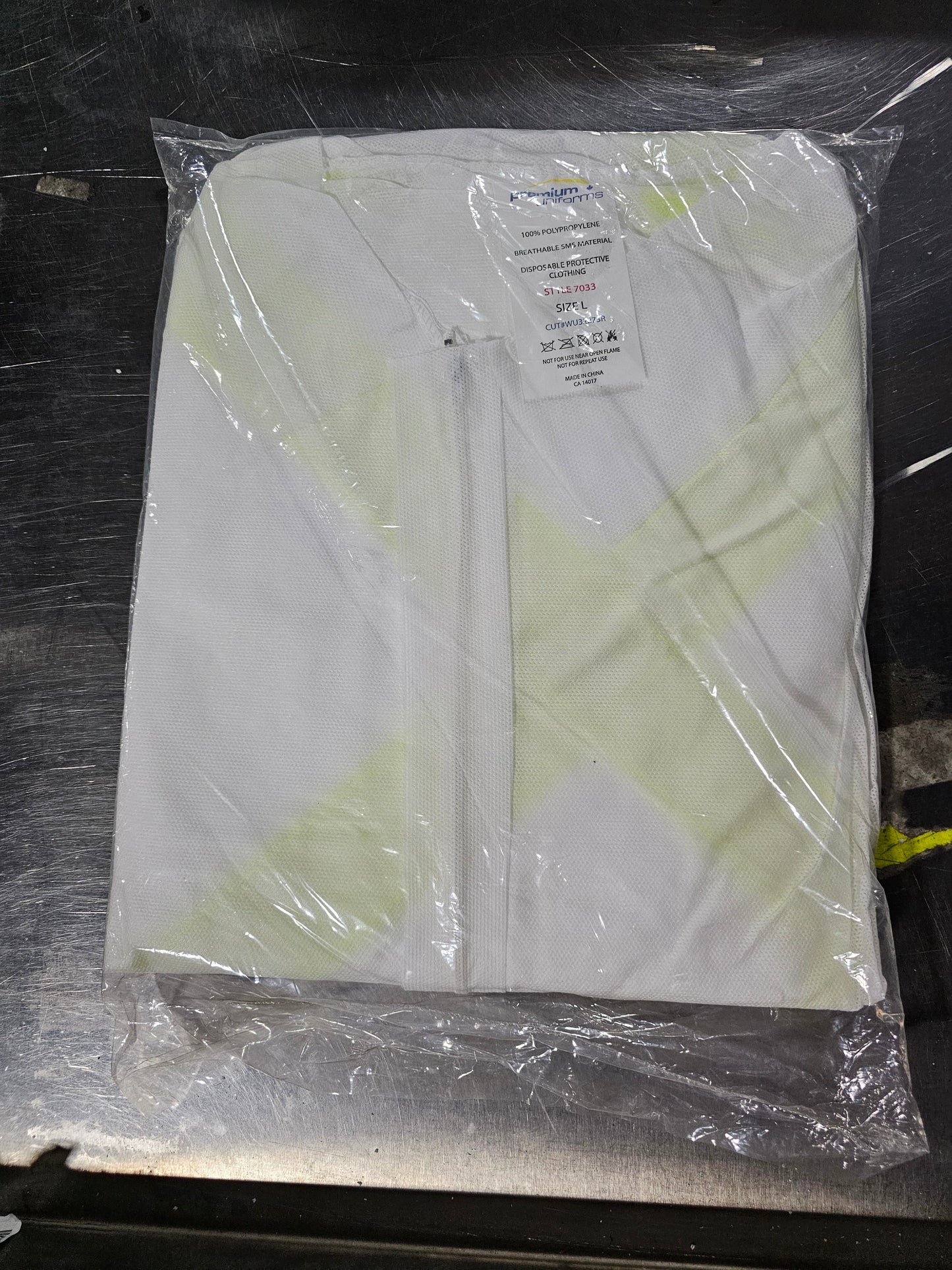 Premium Uniforms | Combinaison jetable, sans capuchon, grande, polypropylène blanc, VENTE FINALE