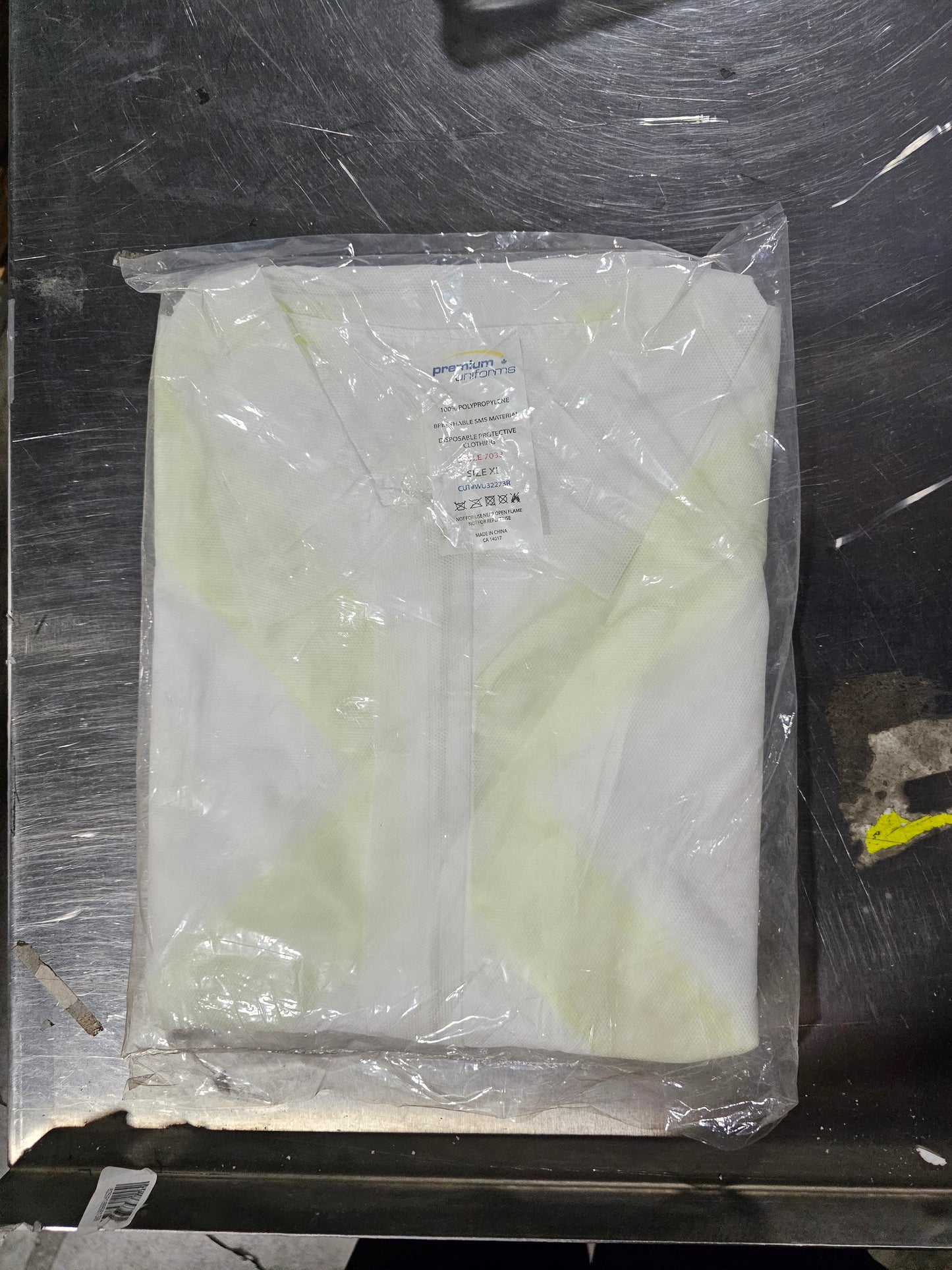 Premium Uniforms Disposable Coverall, No Hood, XLarge,White Polypropylene, FINAL SALE - COVERALLS/XLG