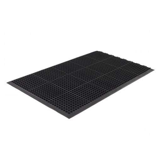 Edgewood | Competitor Series Light Anti Fatigue Anti Slip Mat, 3" x 5", Black Rubber