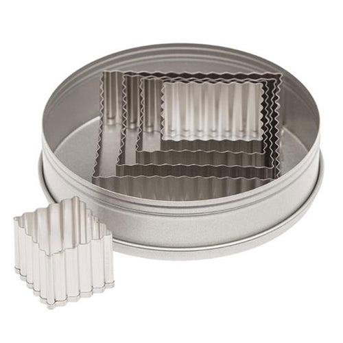 Ateco | 5 Piece Fluted Square Cutter Set, Stainless Steel - ChefEquipment.com