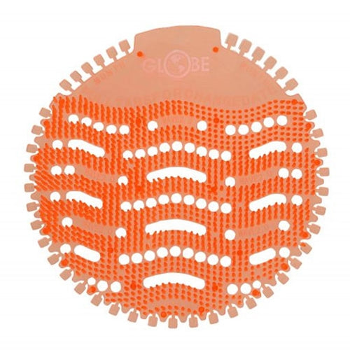 Globe | Écran d’urinoir en EVA anti-éclaboussures, orange/mangue (paquet de 10)