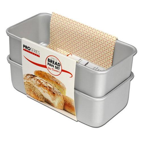 Fat Daddio's | 2 Piece Bread Pan Set, 8" x 4.25" x 2.5", Anodized Aluminum - ChefEquipment.com