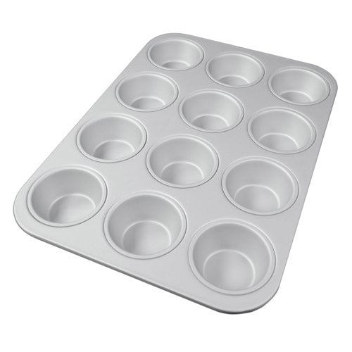 Fat Daddio's | Muffin and Cupcake Pan, Standard 12 Cup, Anodized Aluminum - ChefEquipment.com