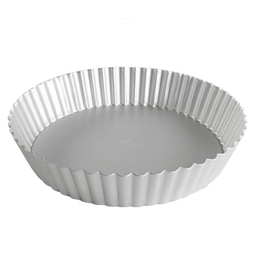 Fat Daddio's | Fluted Round Tart Pan, Removeable Bottom, 10" x 2", Anodized Aluminum - ChefEquipment.com