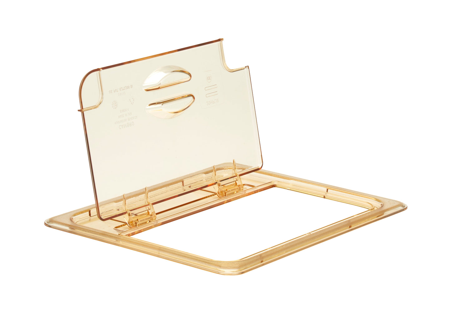 Cambro High Heat Food Pan FlipLid, Notched, Half Size, Amber - 20HPLN150