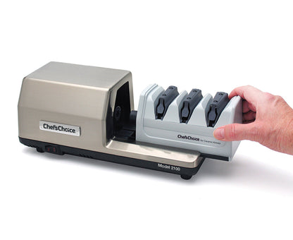 Chef'sChoice | Model 2100P Commercial Electic Knife Sharpener, 3 Stages, 20 Degree Edges, Plastic Housing, 120V