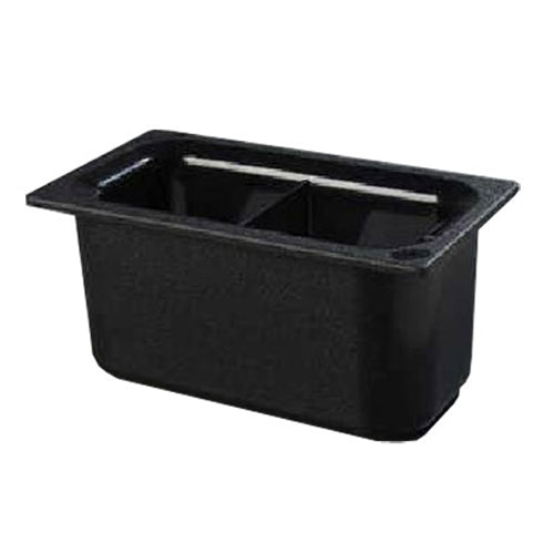 Carlisle | Coldmaster 1/3 Size Divided Food Pan, 6" Deep, Black