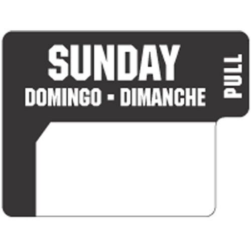 Ecolab | DuraLabel Day Label, 1" x 3/4", English/French/Spanish, Sunday