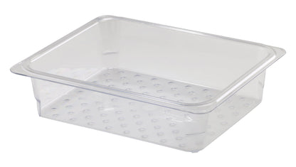 Cambro | Camwear Half Size Colander Food Pan, 3" Deep, Clear