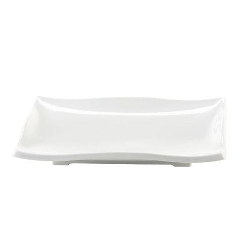 Elite Global Solutions | Rectangular Wave Platter, White, Melamine