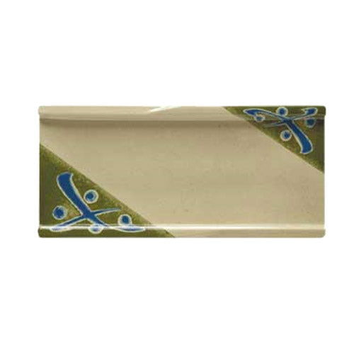 G.E.T. | Japanese Traditional Rectangular Plate, 9 1/2" x 4 1/4", Melamine Beige/Green/Blue