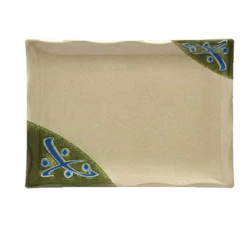 G.E.T. | Japanese Traditional Rectangular Plate, 9 1/4" x 6 1/2", Melamine Beige/Green/Blue