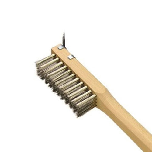 Felton Brushes | Large Handled BBQ Brush with Scraper, 20", Wood/Stainless Steel