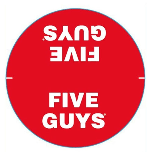 Baggs Inc | Five Guys Delivery Label, 3", Red (500-pack)