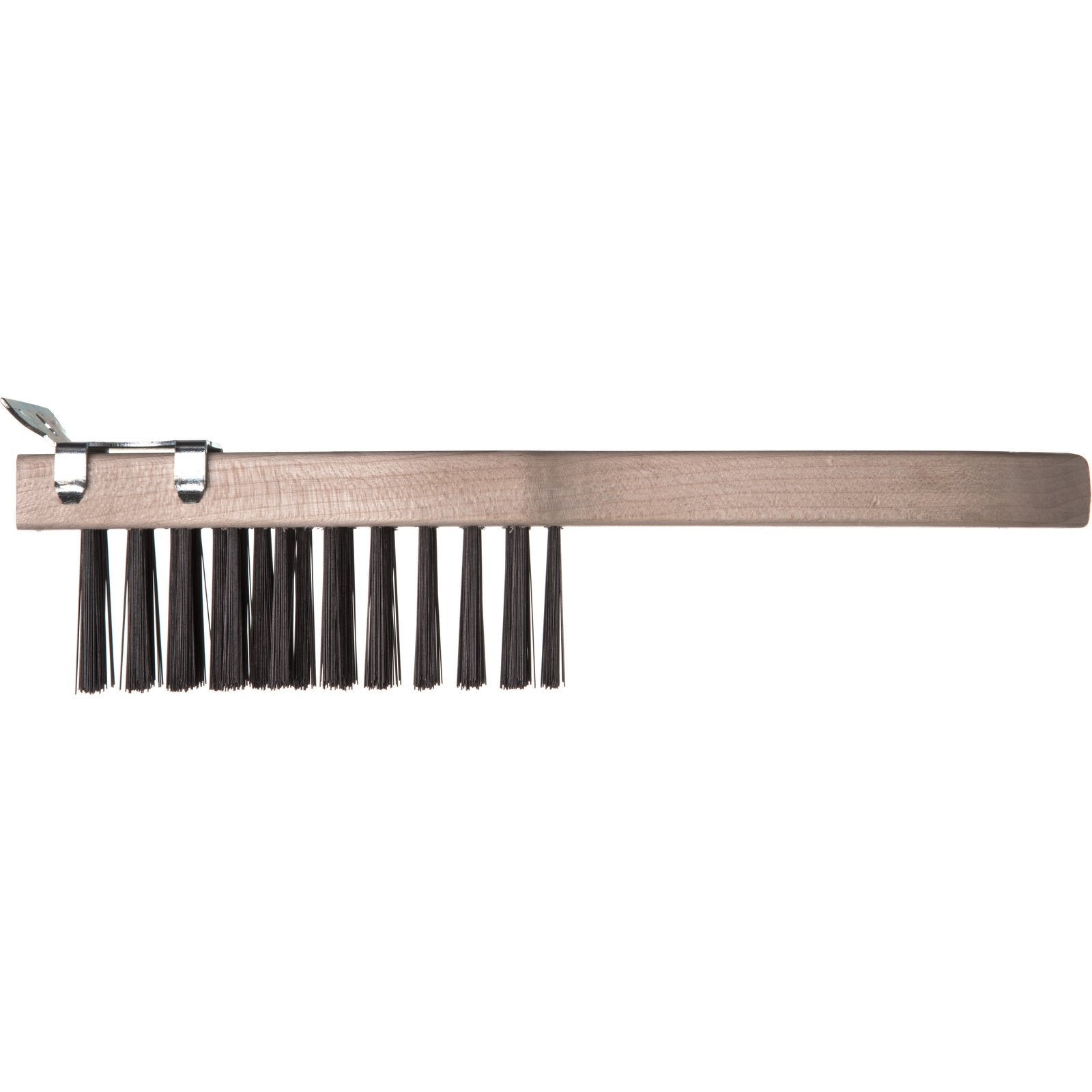 Carlisle | 13.75" Heavy-Duty Wood Handle Scraper w/ Tempered Steel Bristles - ChefEquipment.com