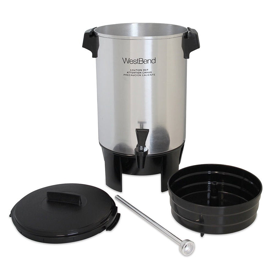West Bend Coffee Urn, 30 Cup, Polished Aluminum - 58030  Russell Hendrix
