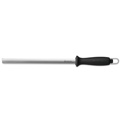 Wusthof | Sharpening Steel, Oval Diamond Grit, 10", Black - ChefEquipment.com