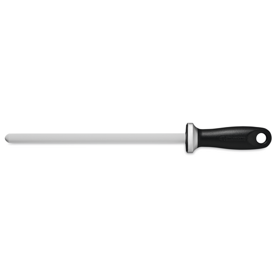 Wusthof | J3000 Sharpening Steel, Fine Grit Ceramic, 10", Black - ChefEquipment.com