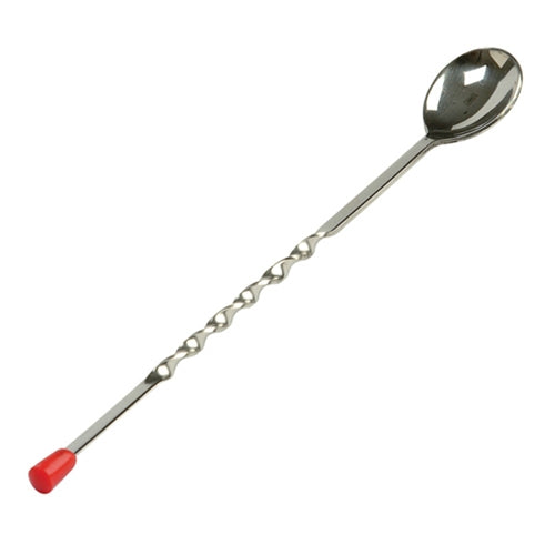 Rabco | Bar Spoon with Red End Knob, 11", Stainless Steel