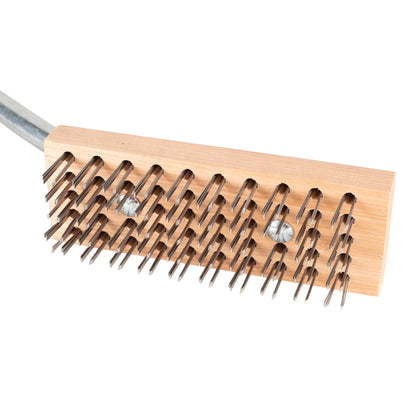 Felton Brushes | Long Curved Handle Grill / Broiler Cleaning Brush, Flat Steel Bristles