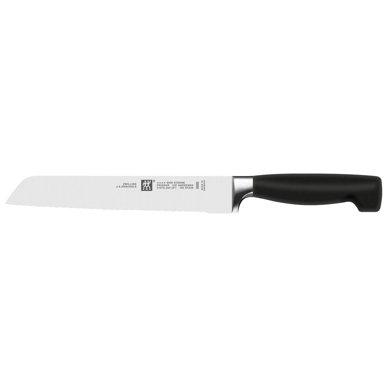 Zwilling | Four Star Bread Knife, 8", Black - ChefEquipment.com