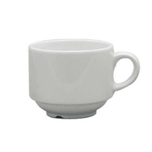 Tableware Solutions | Continental Plain White Stacking Tea Cup, 7.5 oz (2 DZ) - ChefEquipment.com