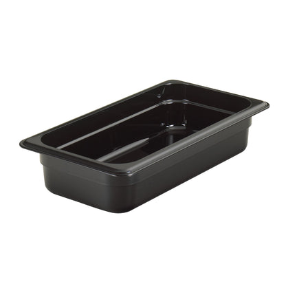 Cambro | Bac à nourriture Camwear de taille 1/3, 2,5 po de profondeur, noir