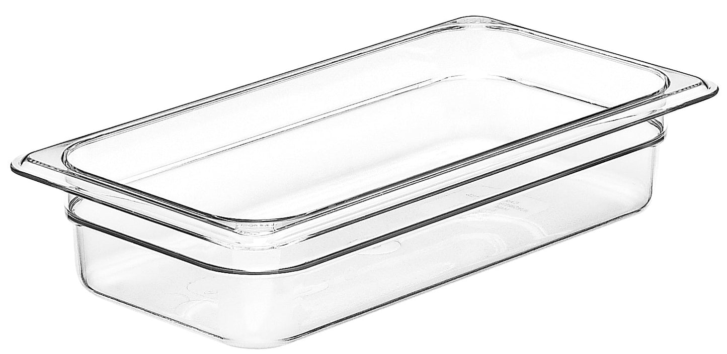 Cambro | Bac à nourriture Camwear de taille 1/3, 2,5 po de profondeur, transparent