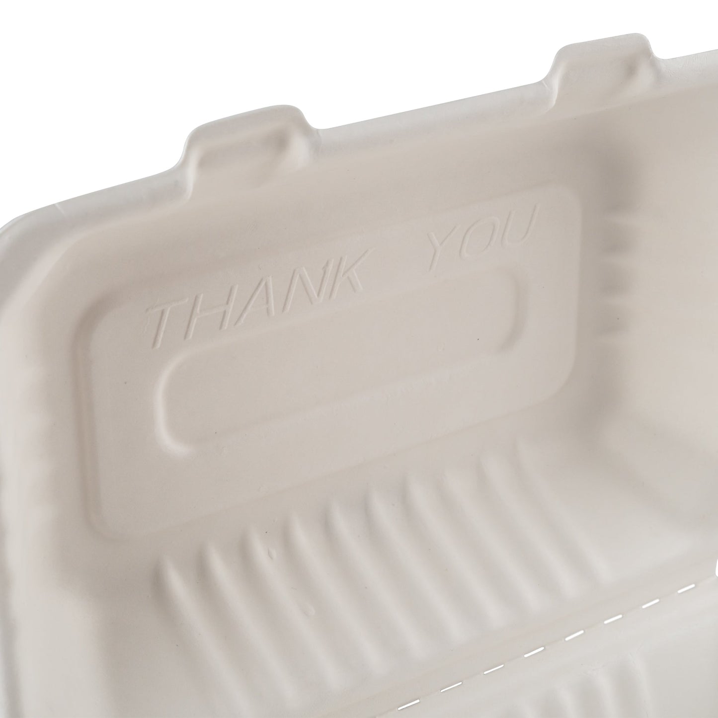 Eco-Packaging | Compostable Sugarcane Clamshell Container, Heavy Duty, 9" x 6", White (200-pack)