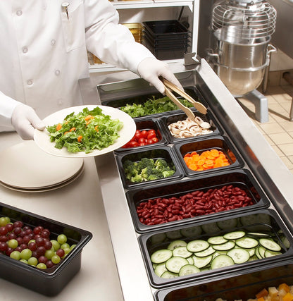 Cambro | Bac gastronome Camwear de taille 1/3, 6" de profondeur, noir