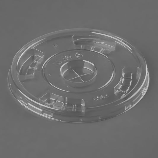 Eco Guardian | Compostable Clear Cold Cup Flat Lid with Hole, PLA (1000-pack)