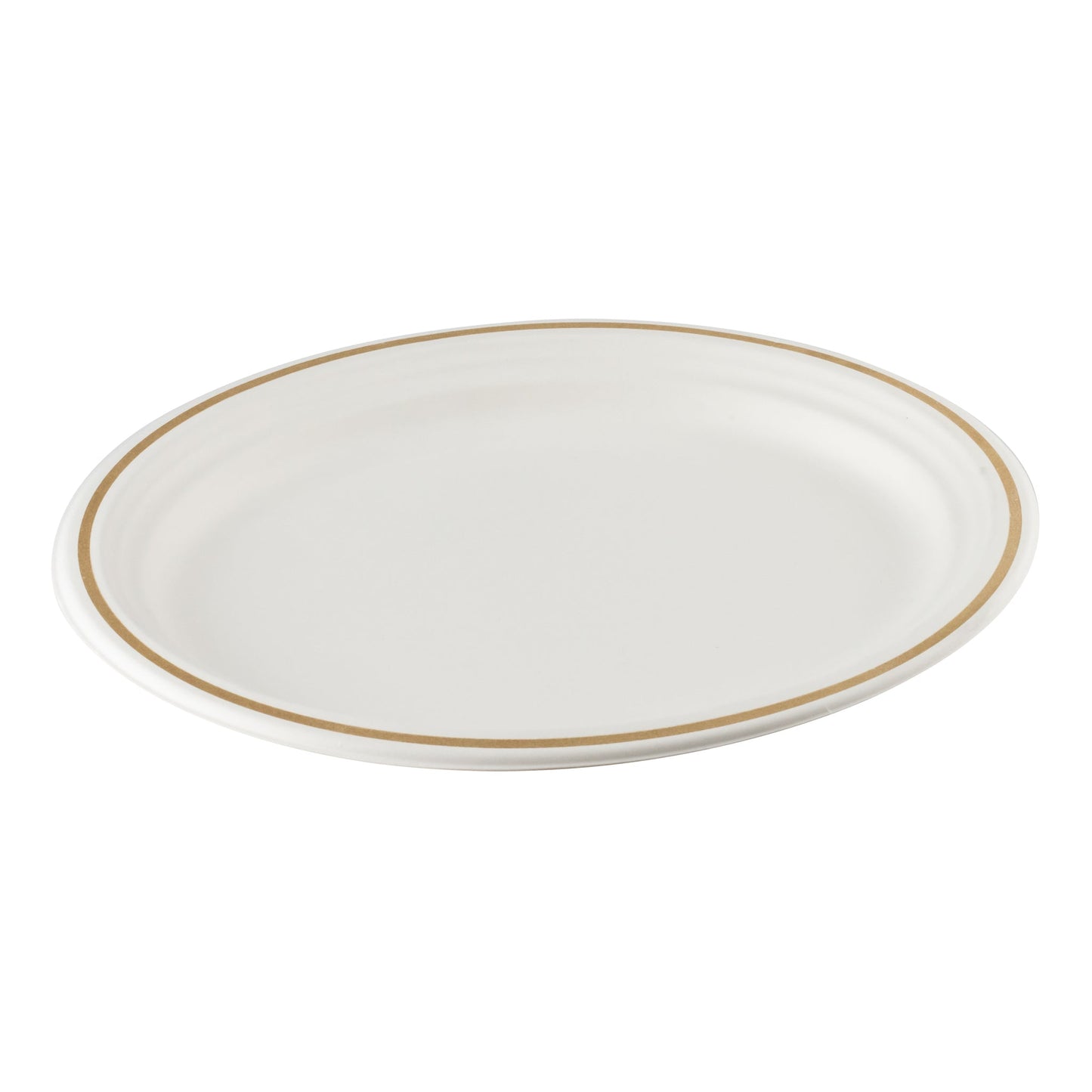 Eco Guardian | Compostable Oval Plate, 12.5",  Gold Trim (48-pack)