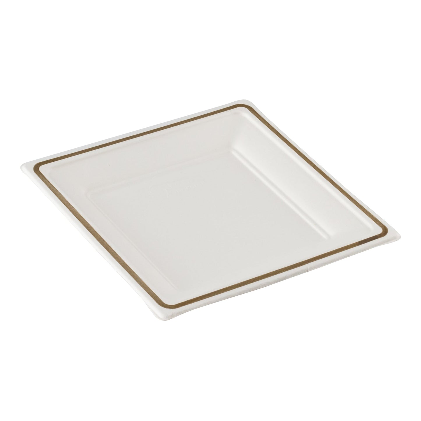 Eco Guardian | Compostable Square Plate, 7", Gold Trim (144-pack)