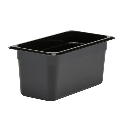 Cambro | Bac à nourriture Camwear 1/3, 6 po de profondeur, noir