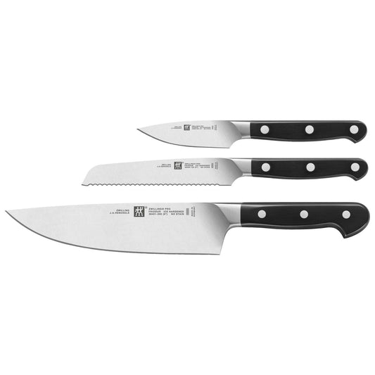 Zwilling | Pro 3 Piece Knife Set, Black - ChefEquipment.com