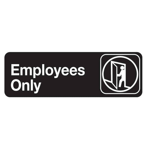 TableCraft | Employees Only Sign, 9" x 3", Black