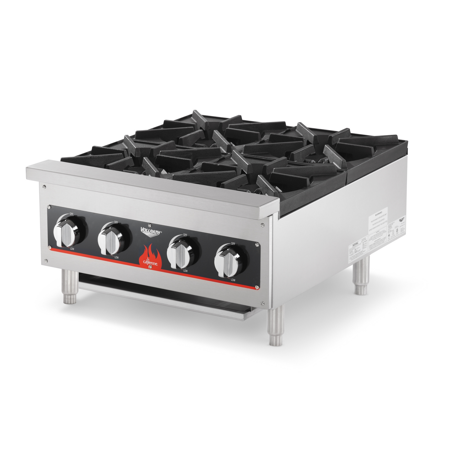 Vollrath | Cayenne 24" Gas Countertop Hot Plate, 4 Burners, Natural Gas/Propane