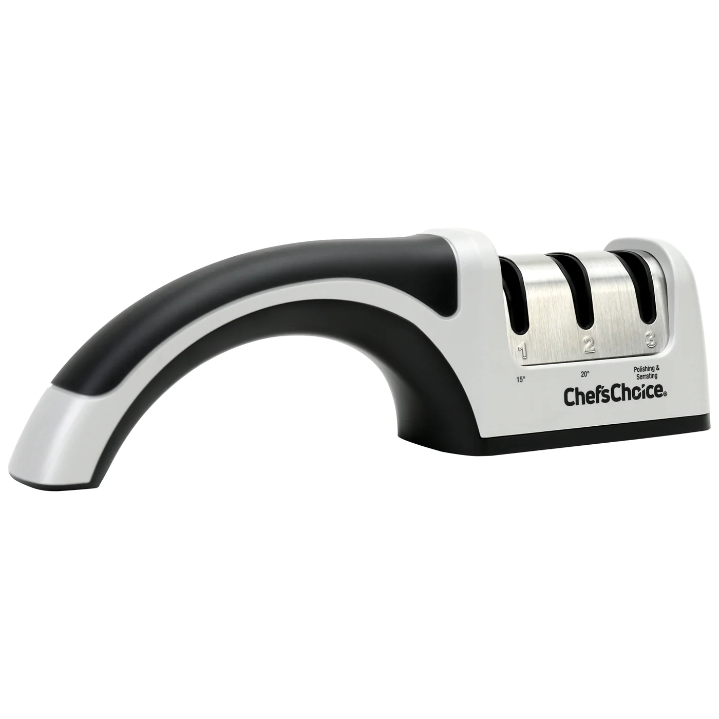 Chef'sChoice | Model 4643 AngleSelect Manual Knife Sharpener, 3 Stages, 20 or 15 Degree Edges, Silver/Black