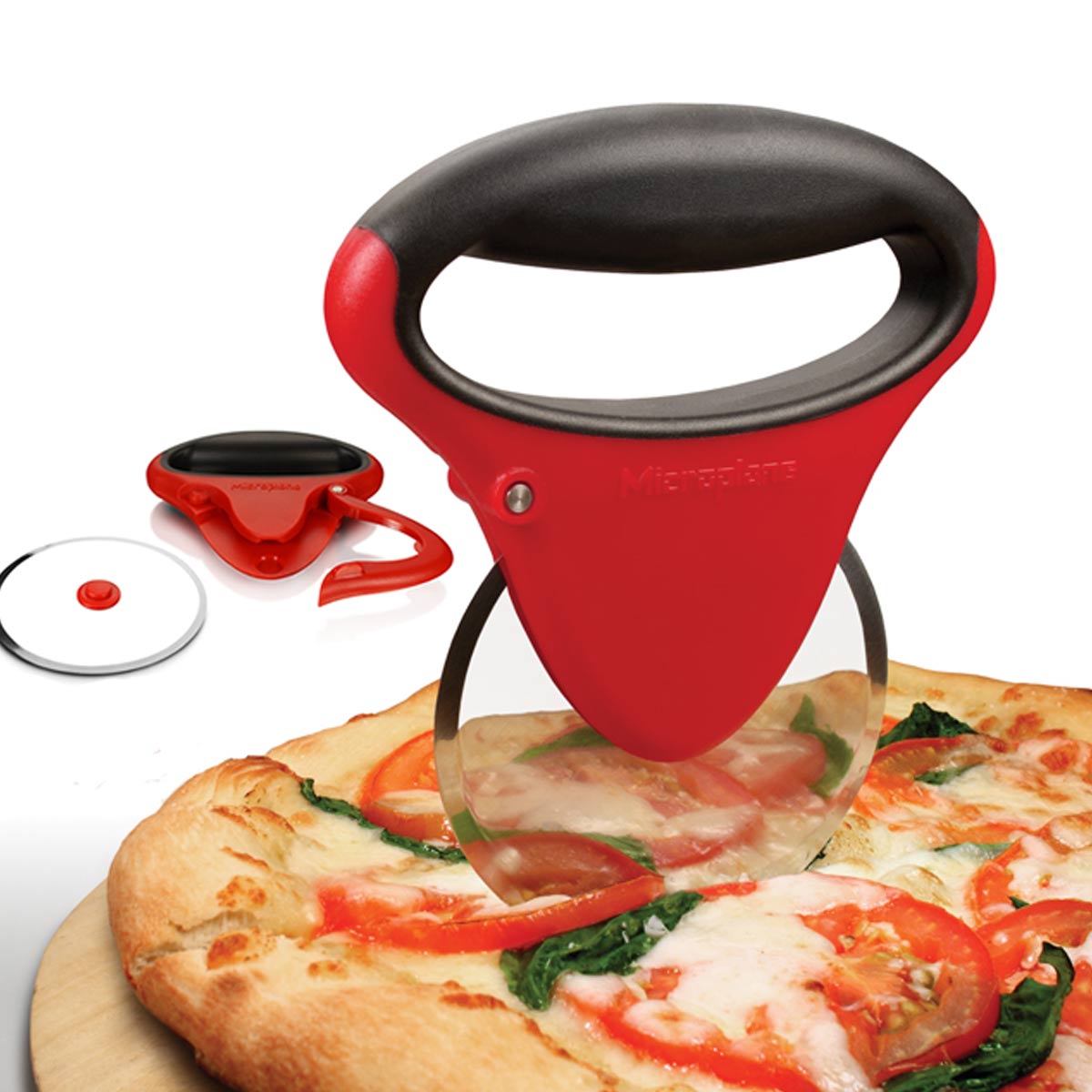 Microplane | Coupe-pizza, acier inoxydable/rouge, VENTE FINALE