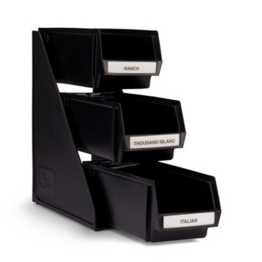 Vollrath | 3 Tier Self-Serve Dispenser Set, Black - ChefEquipment.com