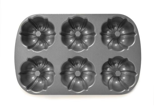 Nordic Ware | Bundtlette Pan, 6 x 1 Cup, Cast Aluminum, Commercial Finish