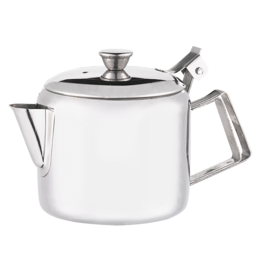 Browne | Economy Teapot, 12 oz, Stainless Steel - ChefEquipment.com