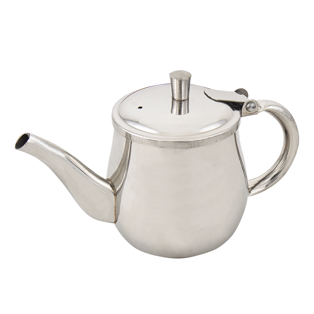 Browne | Gooseneck Teapot, 10 oz, Stainless Steel - ChefEquipment.com